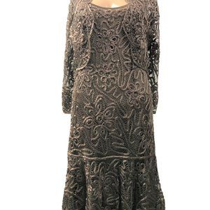 Soulmates 100% Silk, Hand Crafted Lace Size M Dress